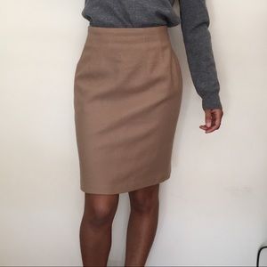 Vintage 100% Wool Tan Mini Skirt